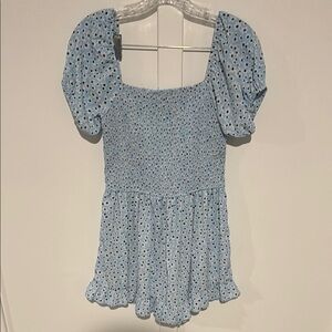 Blue Floral Women's Top